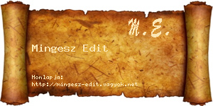 Mingesz Edit névjegykártya